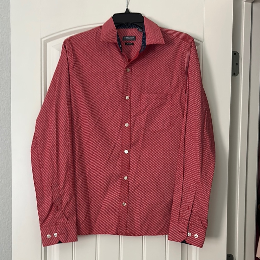 Van Heusen Red Casual Button Down Shirt